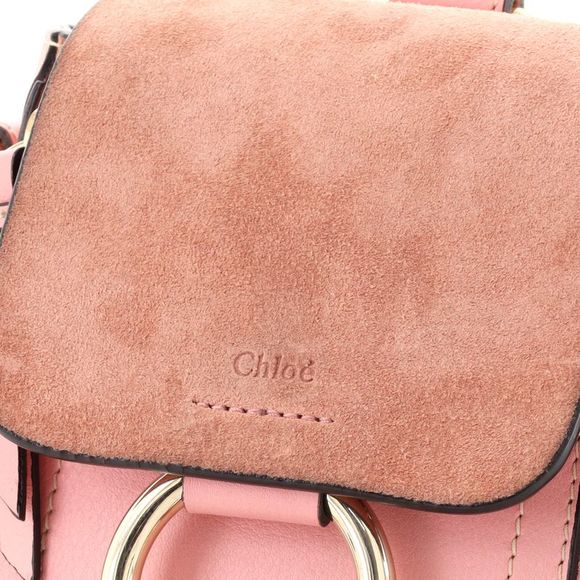 Chloe Faye Backpack Leather and Suede Mini Pink - Picture 6 of 7